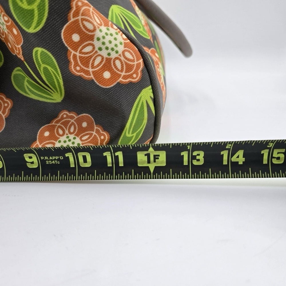 Chic Floral Tote Bag in Gray and Orange - Picture 7 of 11